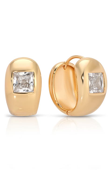 Thick Crystal Hoop Earrings