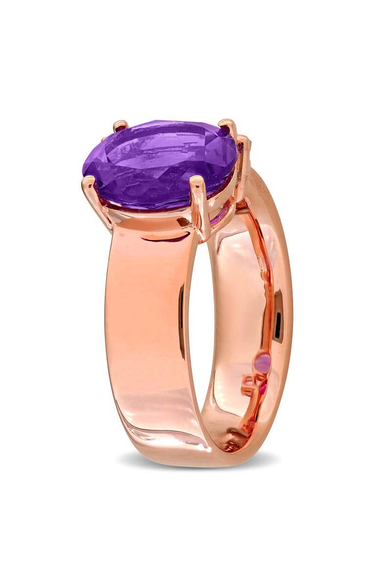 Julianna B. Gemstone Multi-Shape 3-Stone Ring Sterling Silver, Alternate, color, Amethyst/Rose-Plated