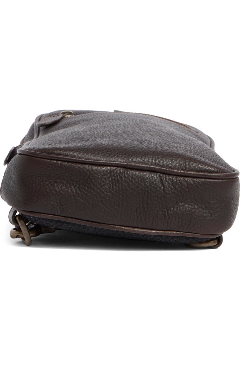 Johnston & Murphy Pebbled Leather Sling Bag, Alternate, color, Dark Brown