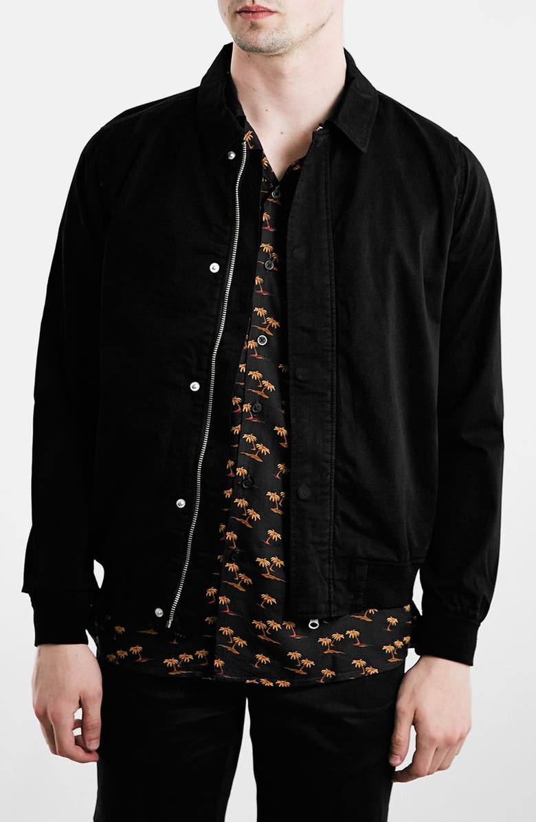 Topman Black Harrington Jacket, Main, color, 