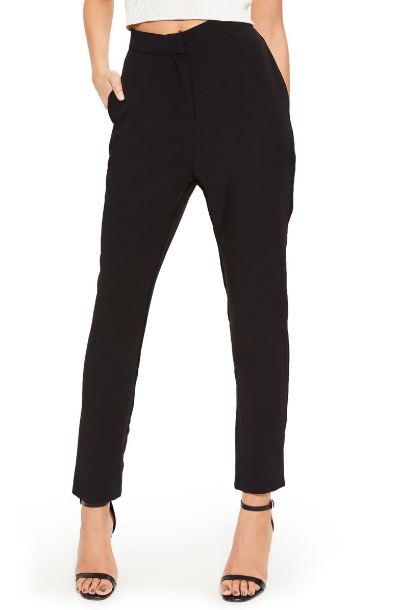 Missguided Crop Cigarette Trousers, Alternate, color, 