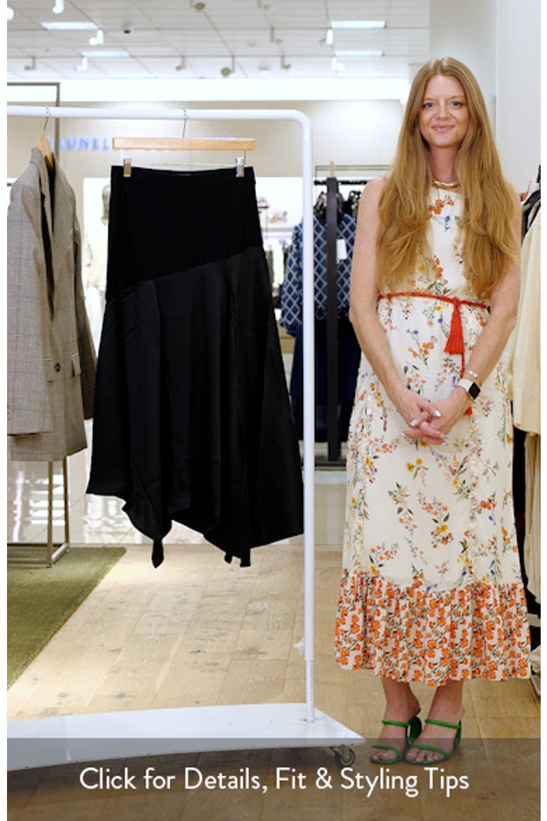Pia Mixed Media Asymmetric Skirt video