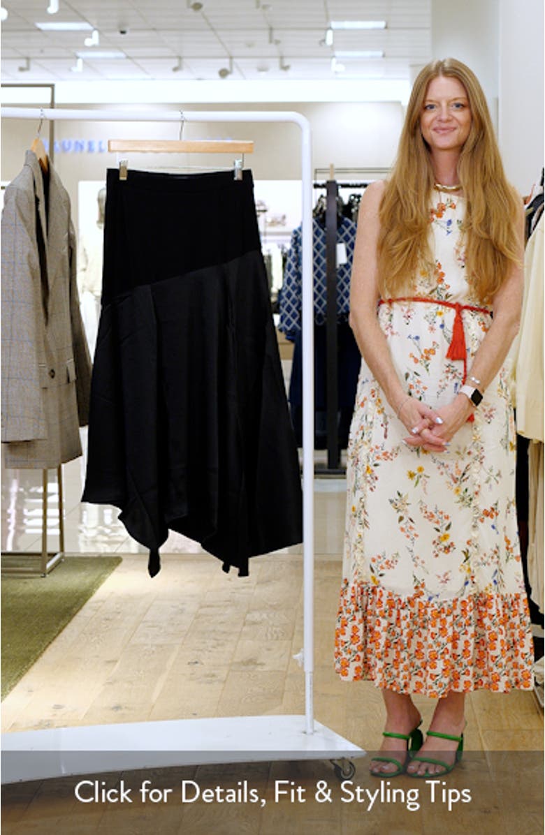 Pia Mixed Media Asymmetric Skirt, sales video thumbnail