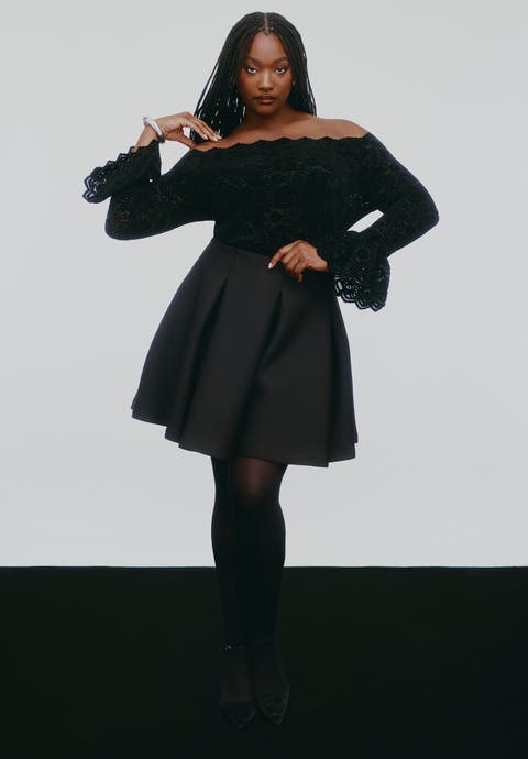 Flouncy Pleated Mini Skirt (Plus Available)