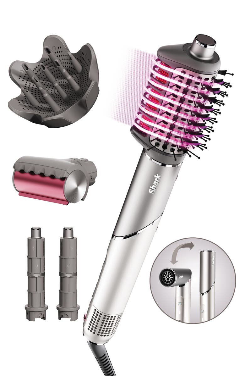 SHARK FlexFusion Air & Ceramic Styling System for Curly & Coily Hair, Main, color, Metallic Mist