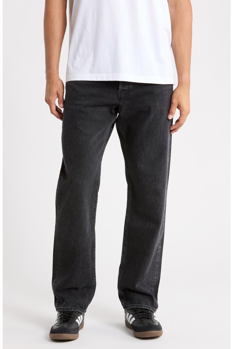The Straight Leg Jeans, Main, color, WASHED BLACK