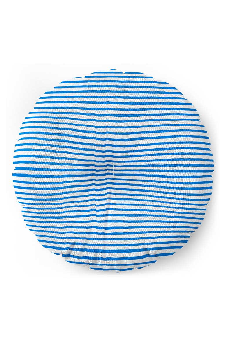 Marker Stripes Floor Pillow, Alternate, color, BLUE/WHITE