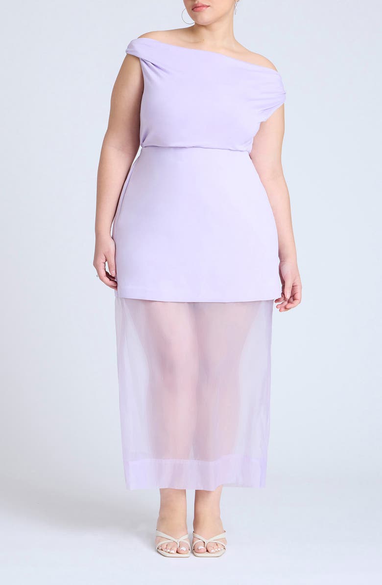 ELOQUII Twofer Orgnaza Skirt, Alternate, color,