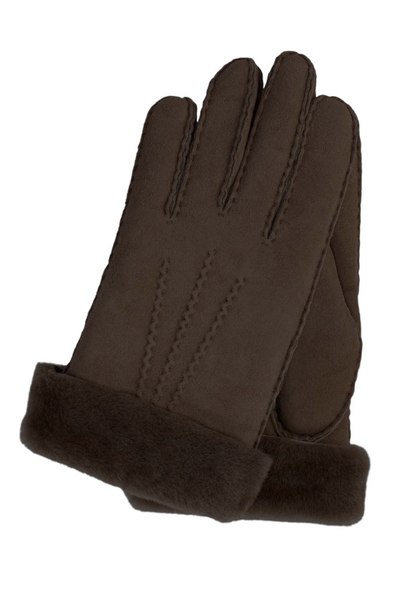Hand-Sewn Premium Lamb Fur Gloves, Main, color, dark brown