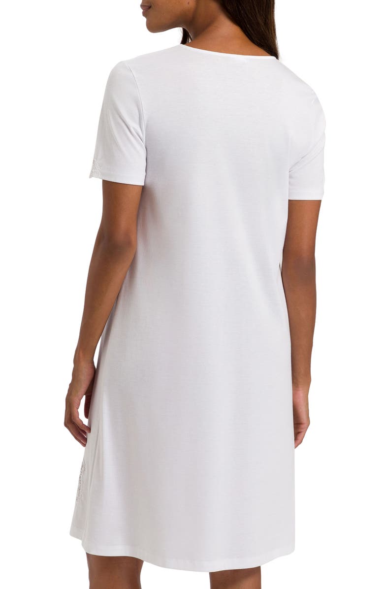 Hanro Michelle Short Sleeve Cotton Nightgown, Alternate, color, 