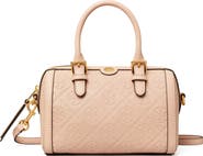Tory Burch Petite T Monogram Leather Barrel Bag