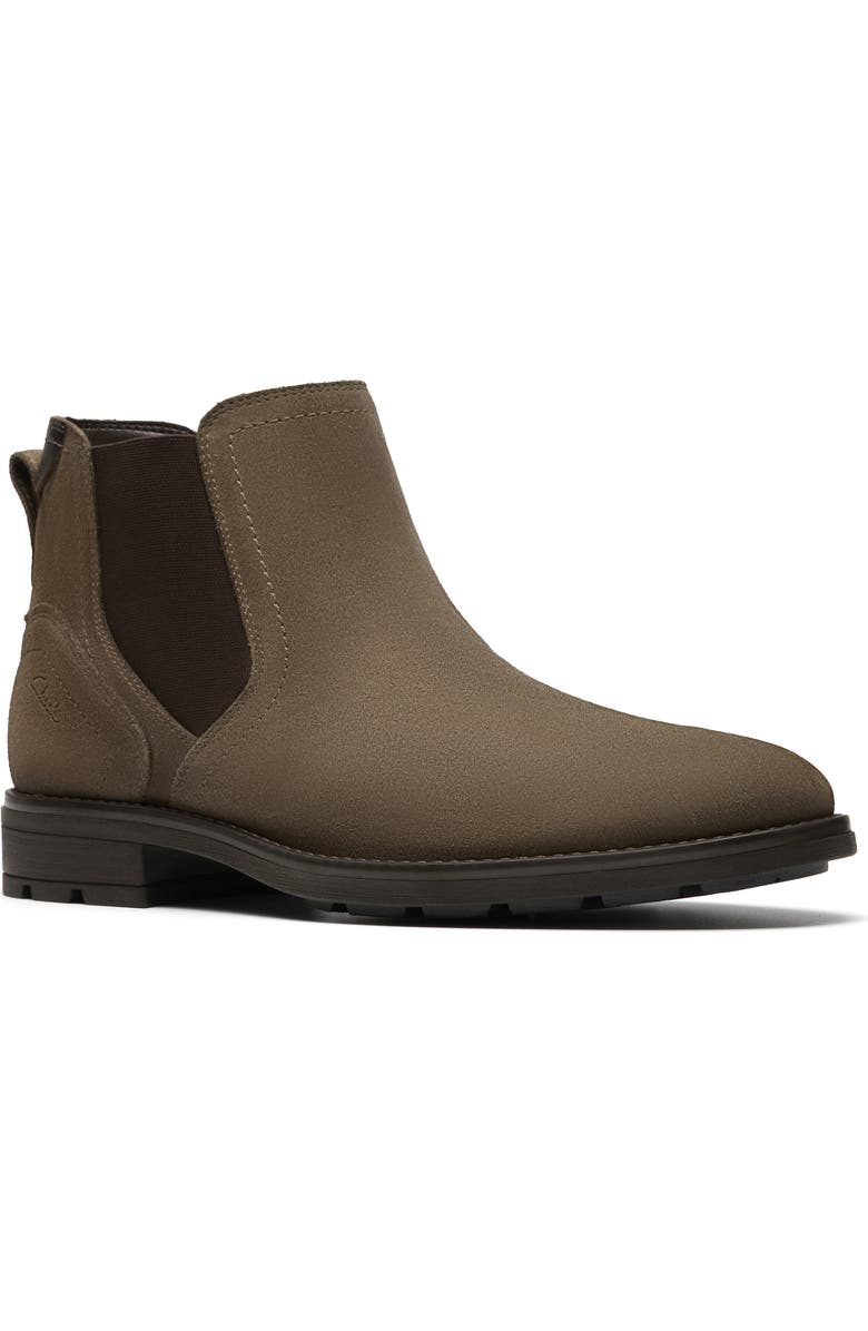 Clarks<sup>®</sup> Emmett Chelsea Boot, Main, color, Stone Suede