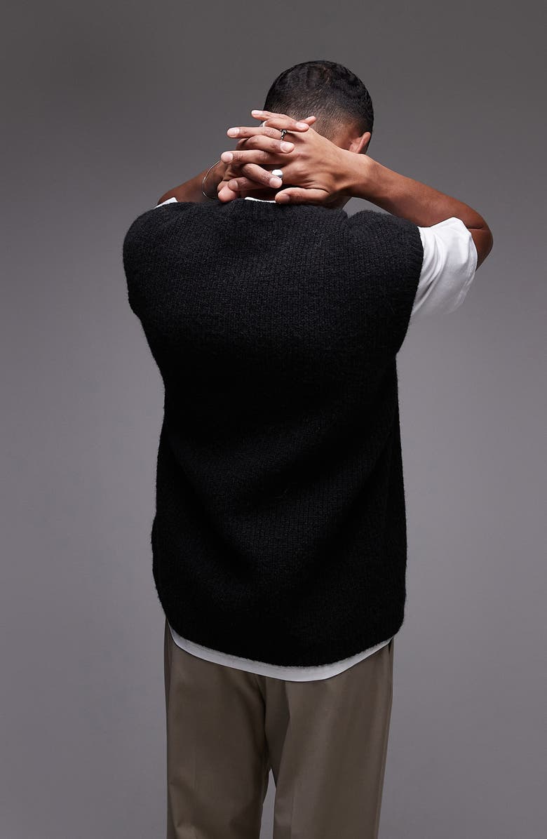 Topman Relaxed Fit Sweater Vest, Alternate, color,