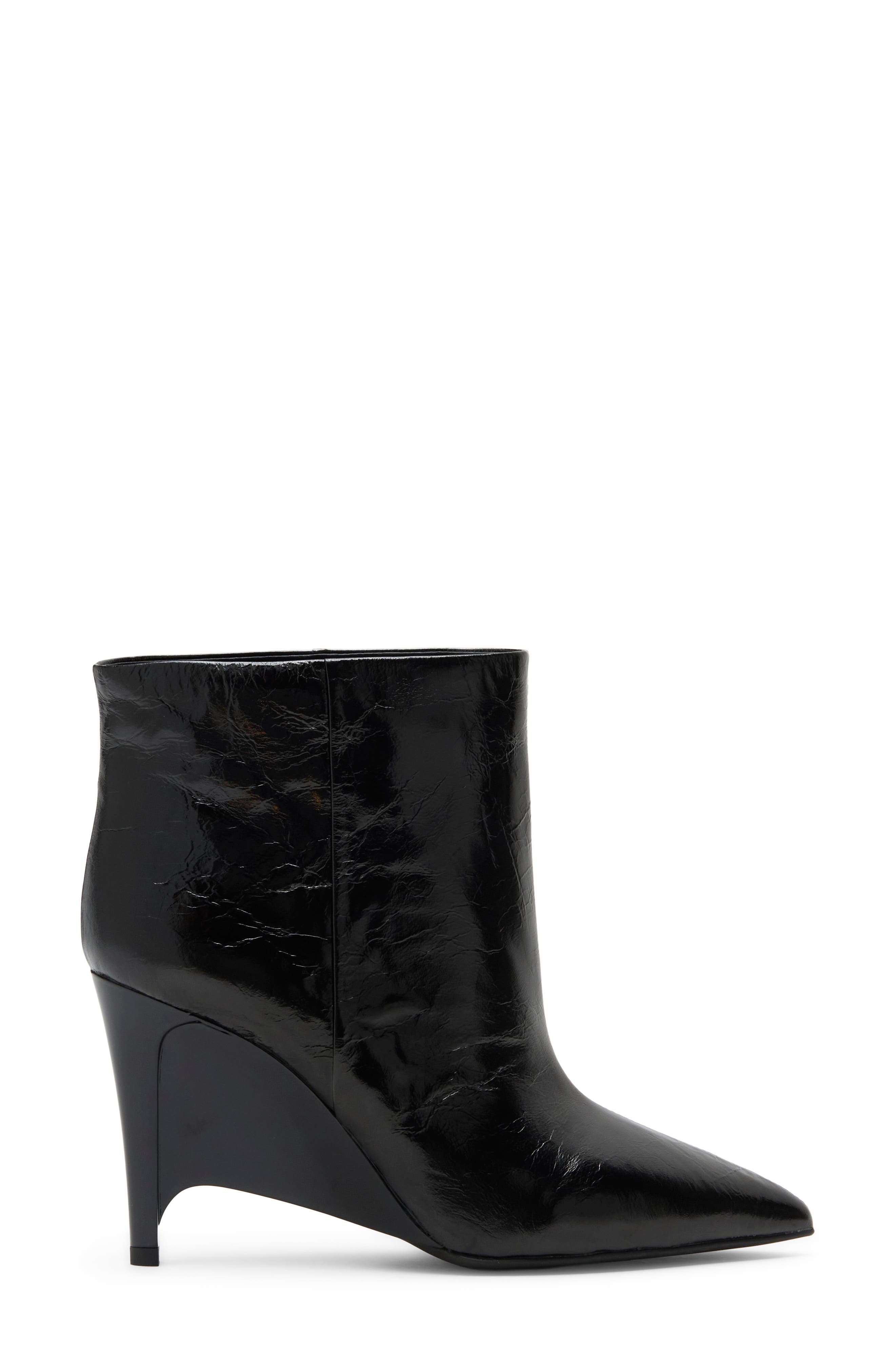 Wilda Leather Bootie, Alternate, color, BLACK CRINKLE