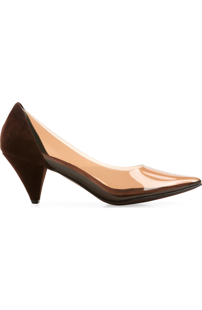 Jeffrey Campbell Graphix Pointed Toe Pump, Alternate, color, Coffee Suede Combo