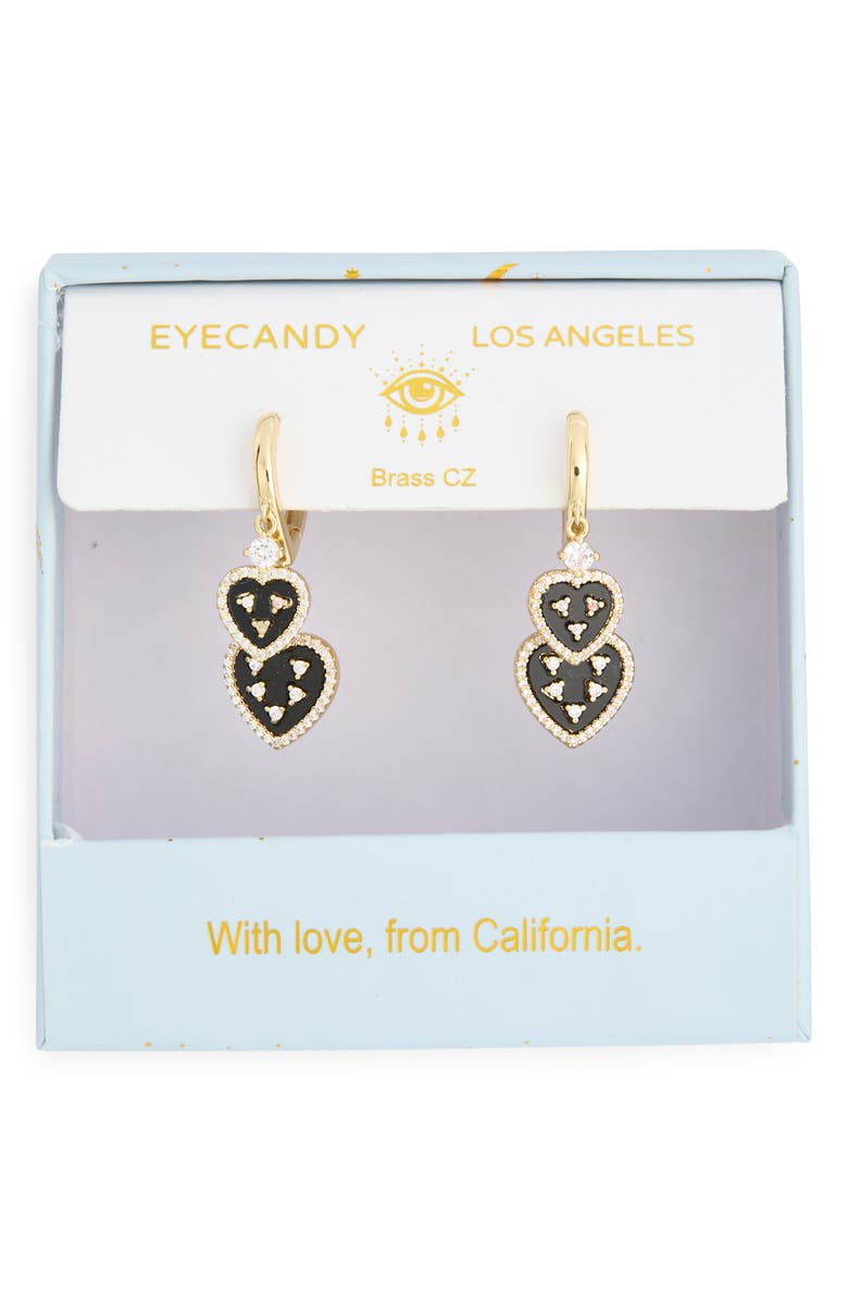 EYE CANDY LOS ANGELES Sabrina Heart Charm Drop Earrings, Alternate, color, Gold