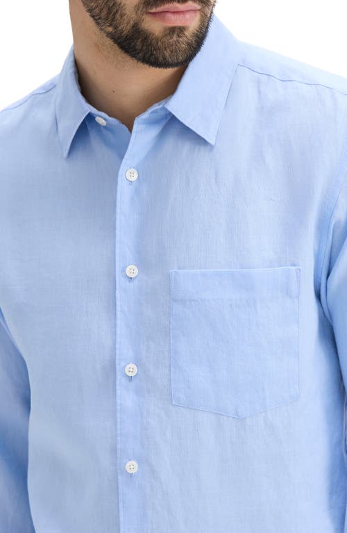 Theory Irving Solid Linen Button-up Shirt In Clear Sky