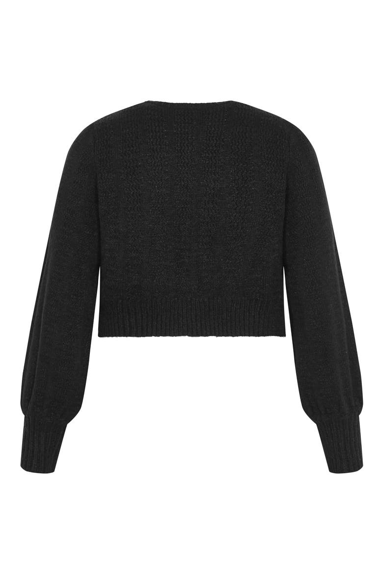 Winnie Crop Cardigan, Alternate, color, BLACK