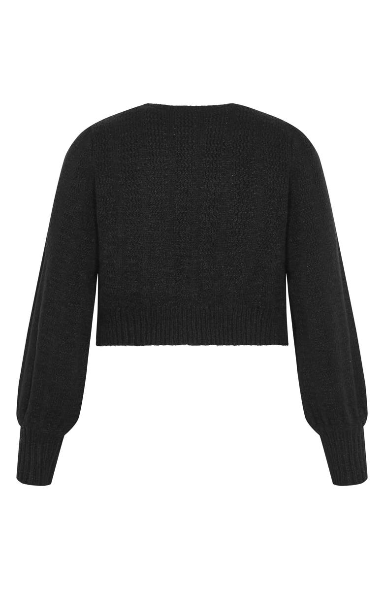 City Chic Winnie Crop Cardigan, Alternate, color, Black