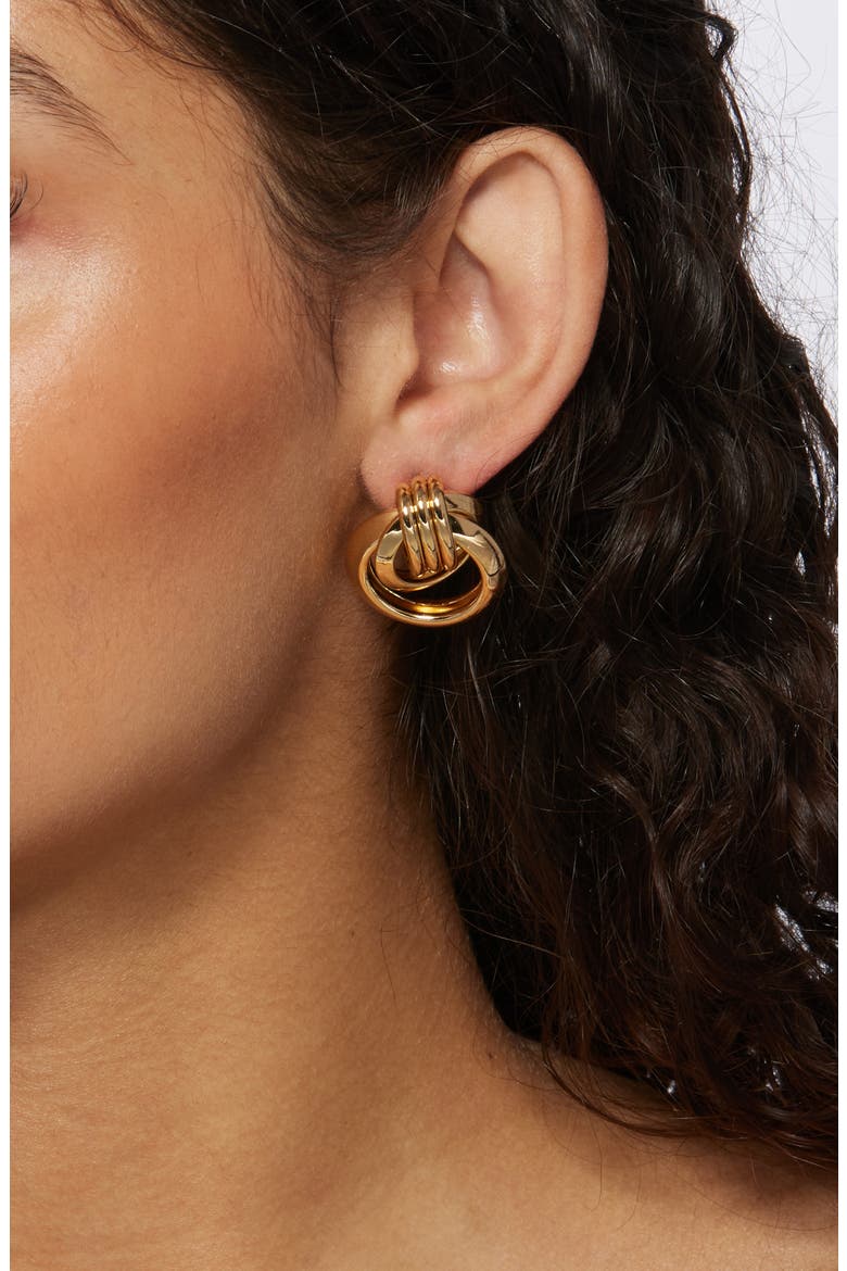 Love Knot Stud Earrings, Alternate, color, GOLD