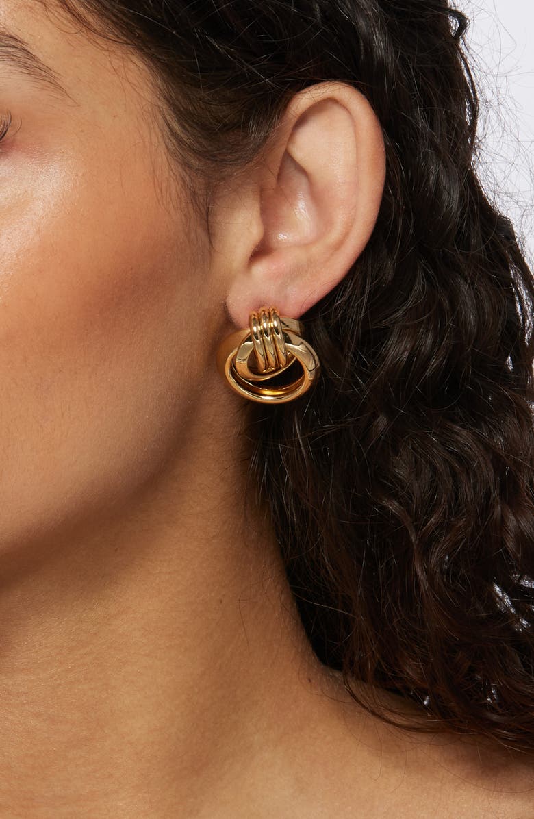 Kenneth Jay Lane Love Knot Stud Earrings, Alternate, color, Gold