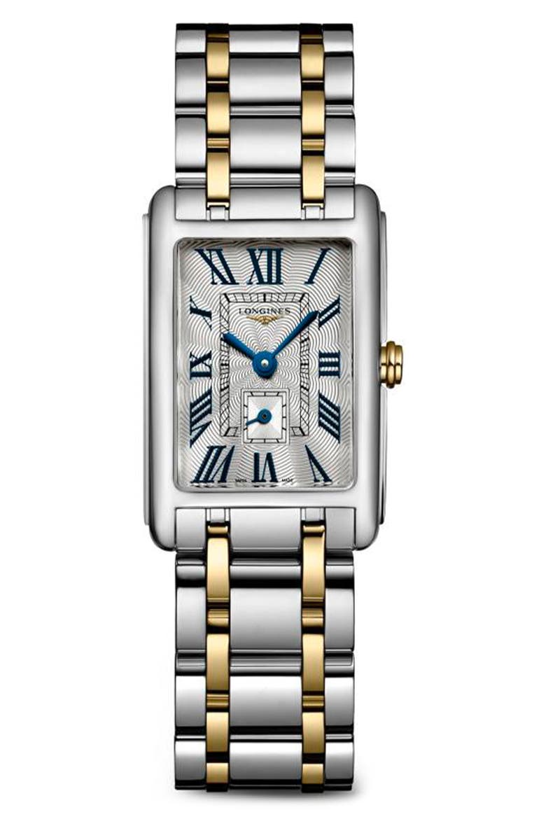 DolceVita Tank Bracelet Watch, 20.8mm x 32mm, Main, color, SILVER