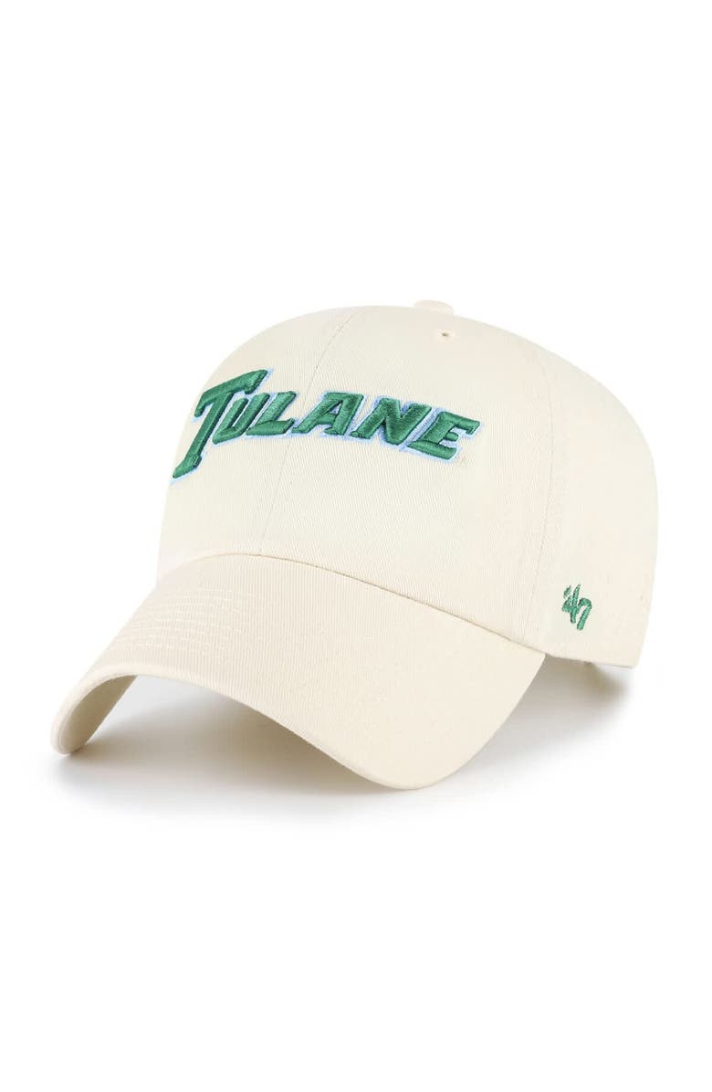 '47 Men's '47 Sand Tulane Green Wave Clean Up Adjustable Hat, Main, color, Sand