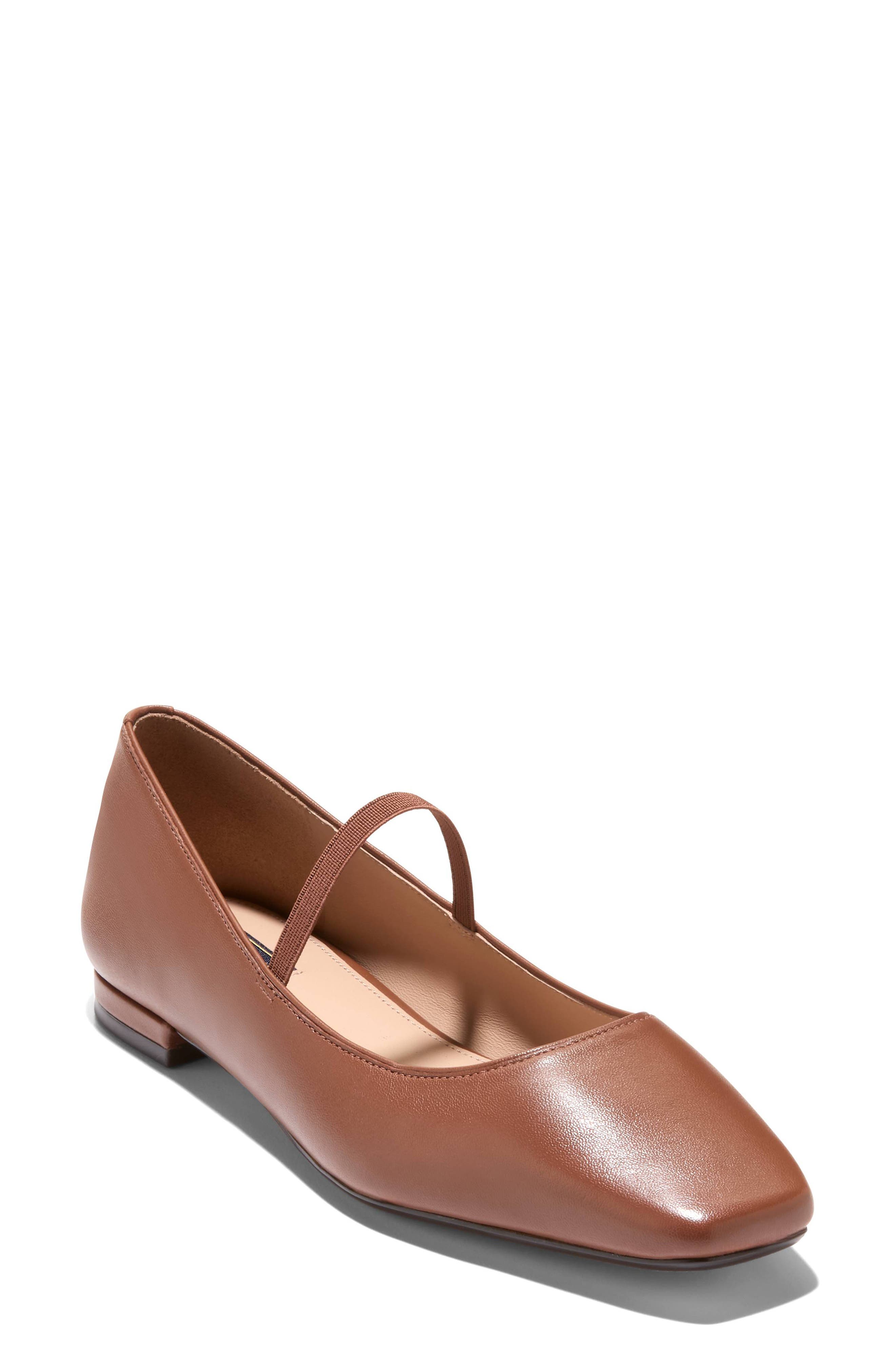 Bridget Mary Jane Flat, Main, color, DARK SEQUOIA LEATHER