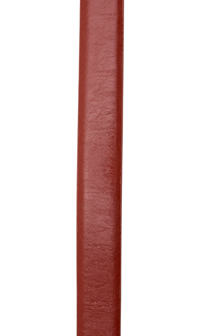 Glossy Teardrop Buckle Belt, Alternate, color, DARK RUST