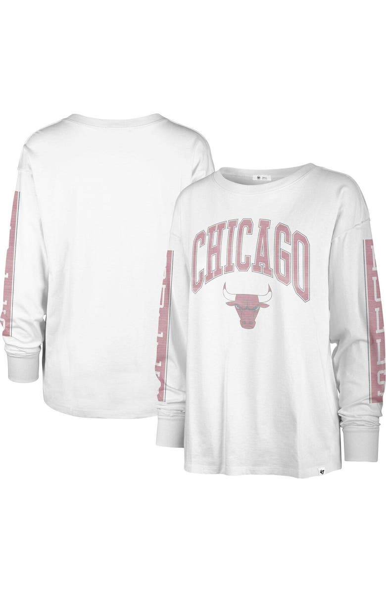 '47 Women's '47 White Chicago Bulls City Edition SOA Long Sleeve T-Shirt, Main, color, 