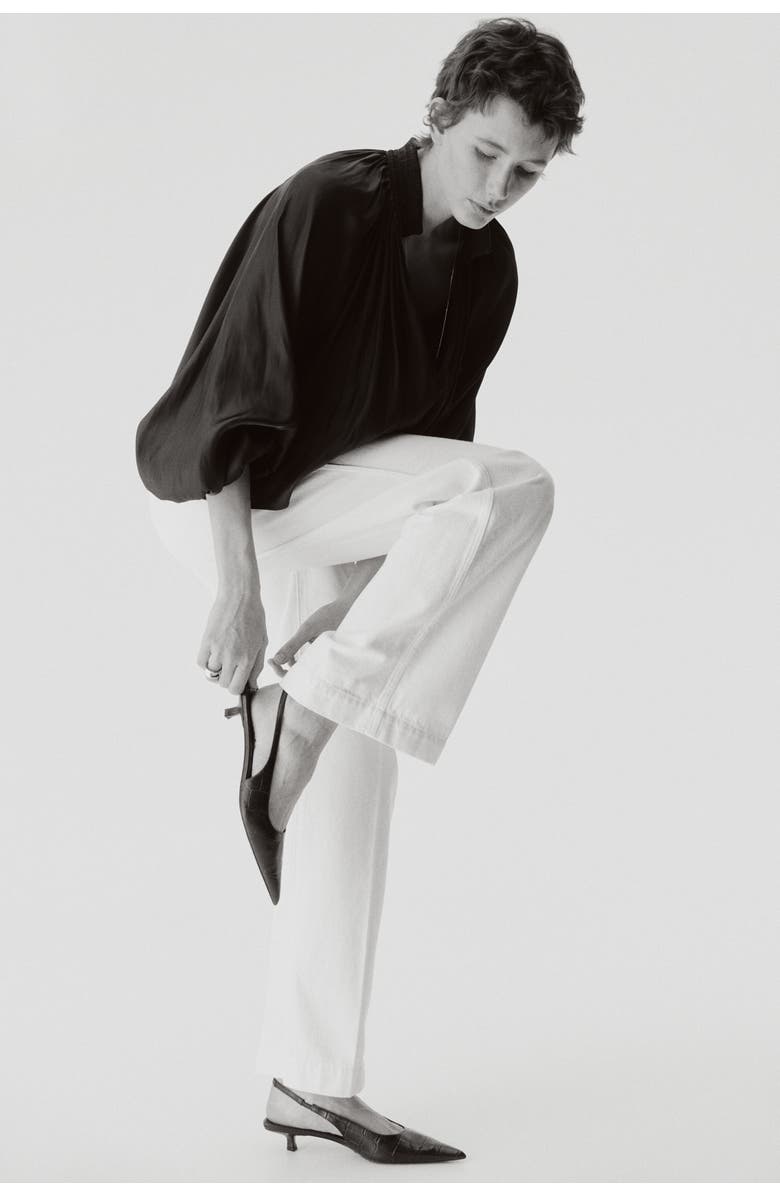 H&M Wide High Waist Jeans, Alternate, color, White