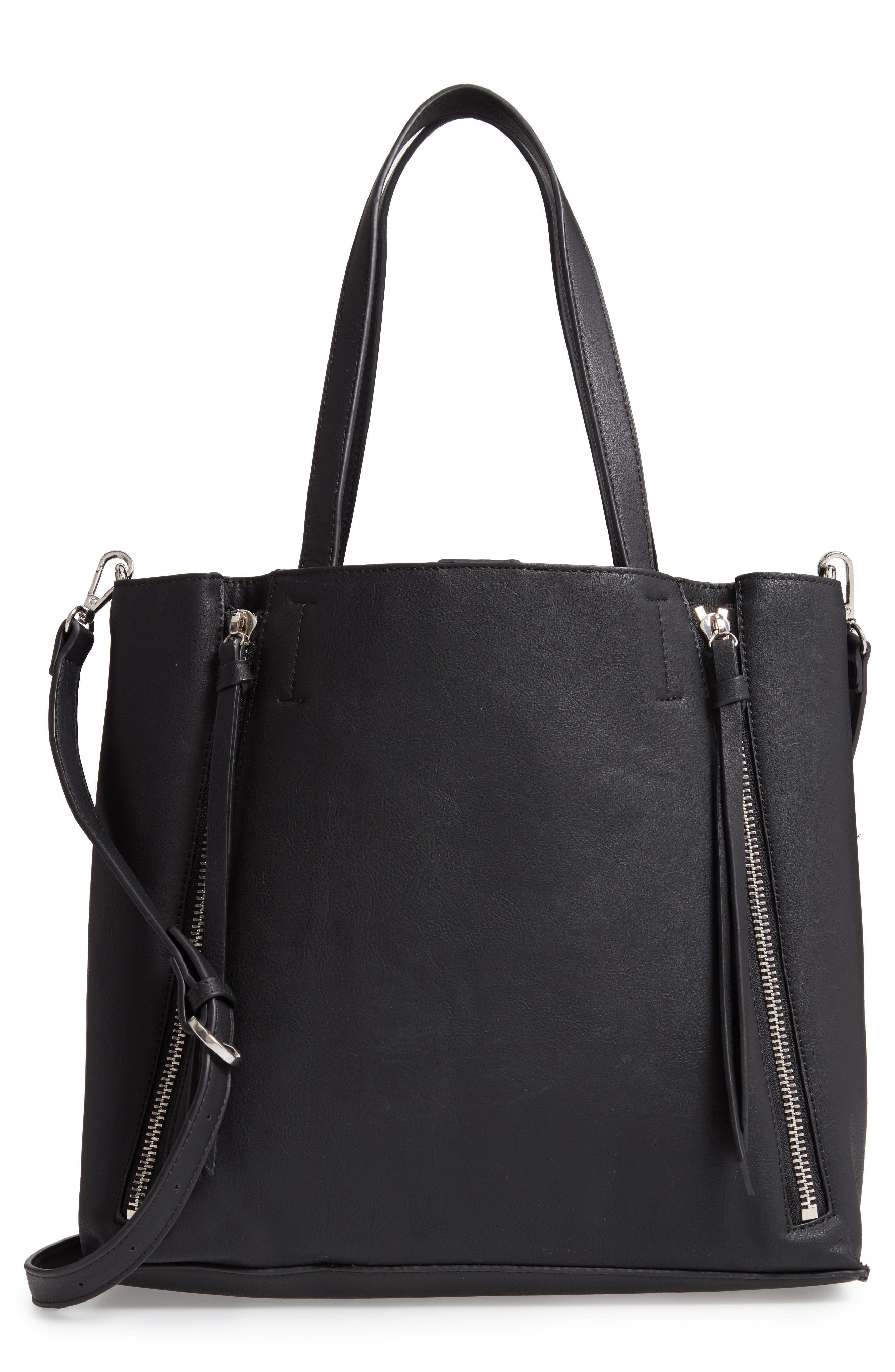 Chelsea28 Leigh Convertible Zipper Faux Leather Tote, Main, color, 
