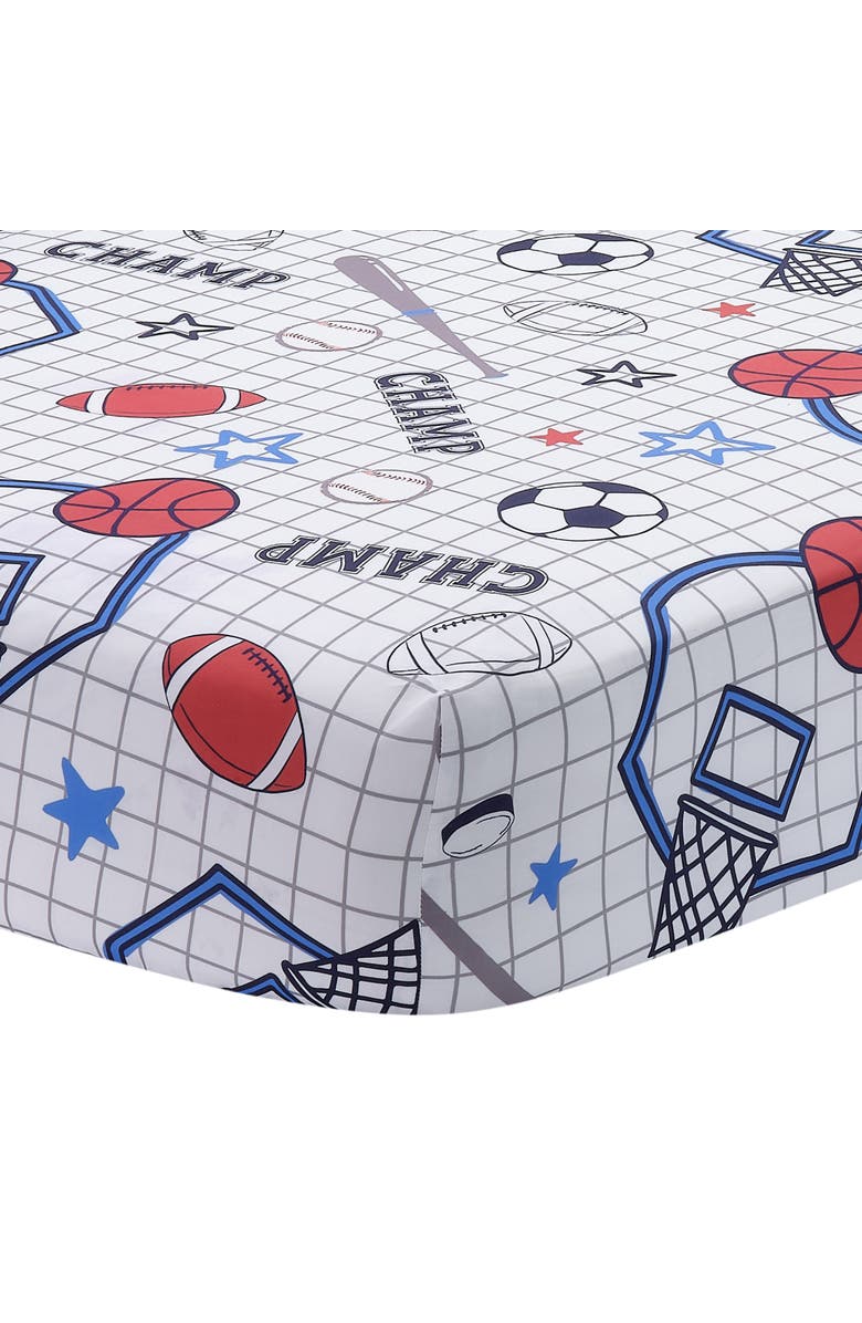Lambs & Ivy Baby Sports 3-Piece Football/Basketball Baby Crib Bedding Set, Alternate, color, Blue