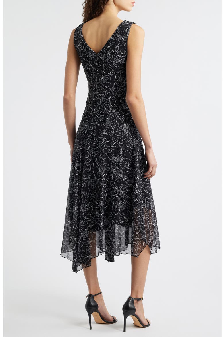 Sleeveless Asymmetric Hem Yoryu Dress, Alternate, color, BLACK