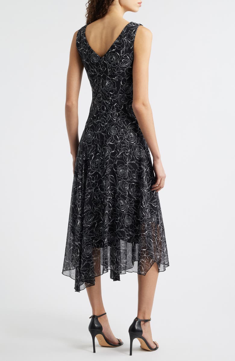 Connected Apparel Sleeveless Asymmetric Hem Yoryu Dress, Alternate, color, Black