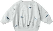 QUINCY MAE Narwhal Print Fleece Crewneck Sweatshirt