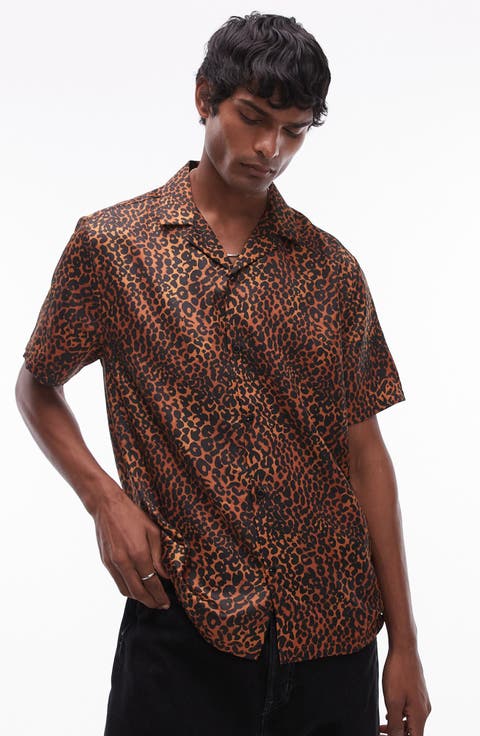 Leopard Print Camp Shirt