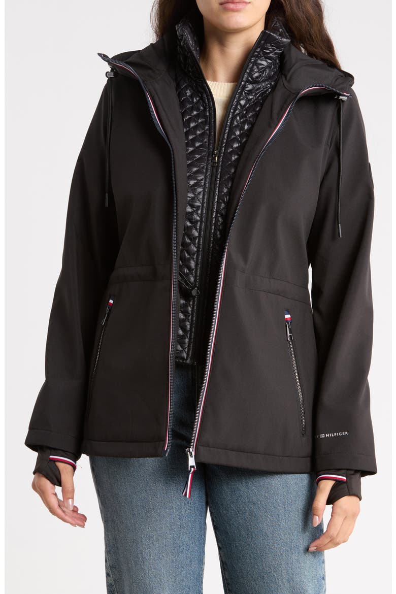 Zip Front Bib Inset Anorak, Alternate, color, BLACK