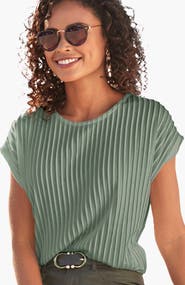 LASCANA Ribbed Short Sleeve Top