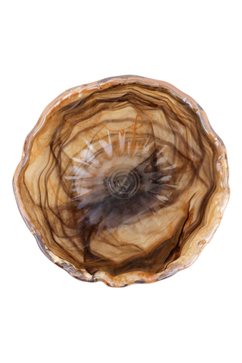 Onda Small Glass Bowl, Main, color, BROWN