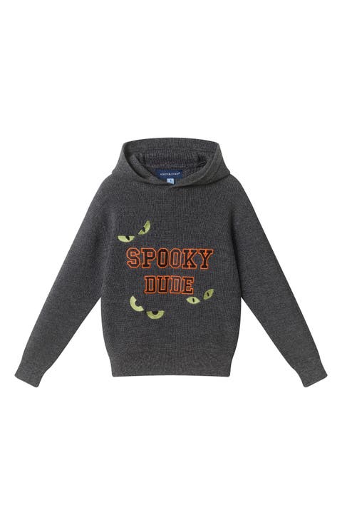 Kids' Embroidered Cotton Hooded Sweater