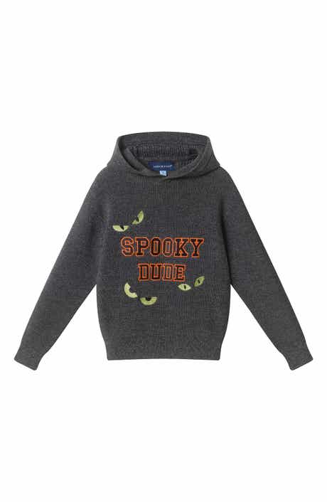 Kids' Embroidered Cotton Hooded Sweater