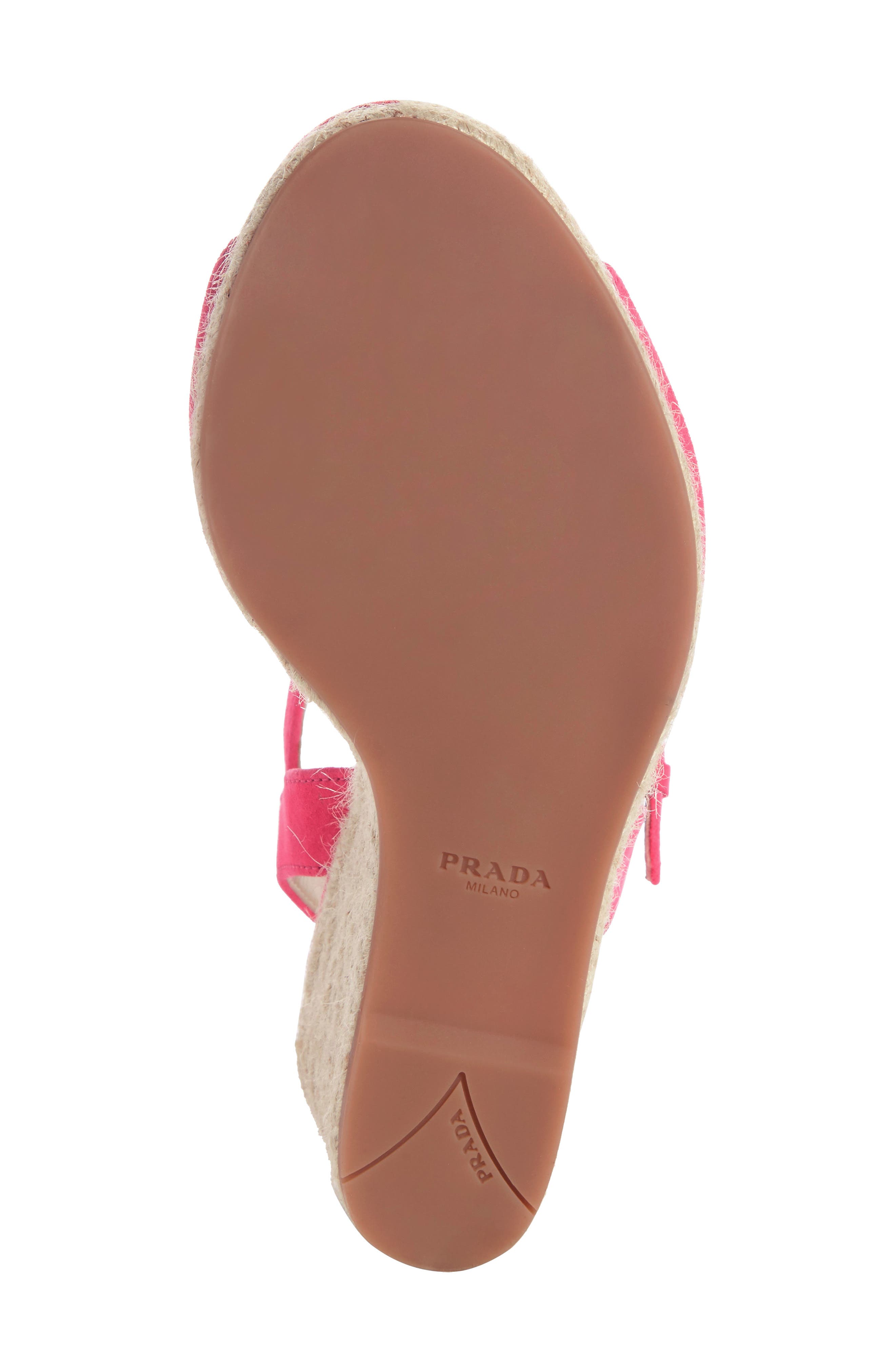 Raffia Wedge Sandal, Alternate, color, PINK SUEDE