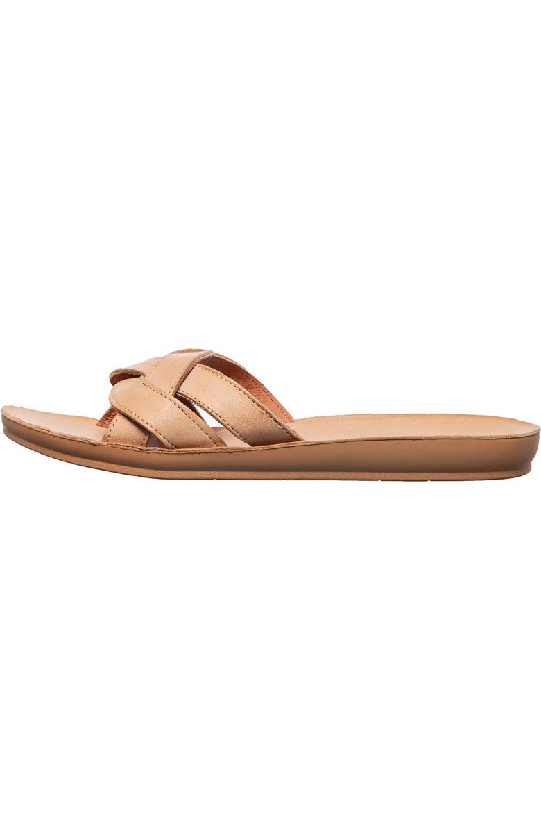 ANTELOPE Alta Woven Leather Slide Sandal, Alternate, color, Tan