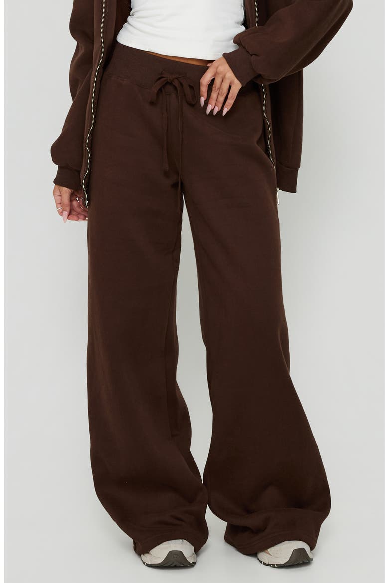 Verenah Wide Leg Sweatpants, Main, color, BROWN