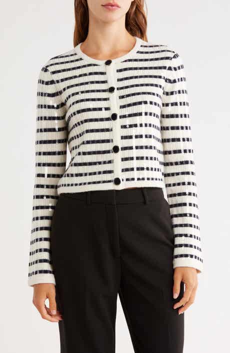 Derek Lam 10 Crosby Nebula Stripe Sequin Cardigan