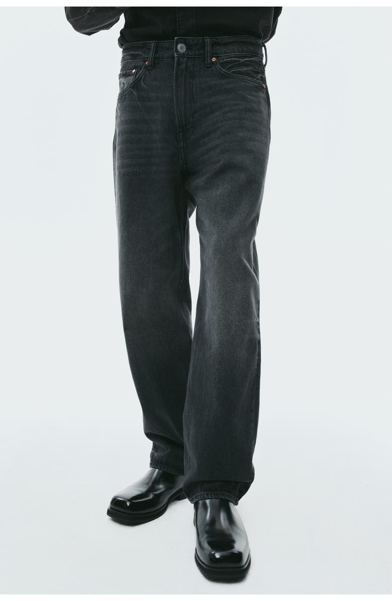 H&M Houston loose jeans, Alternate, color, Washed Black