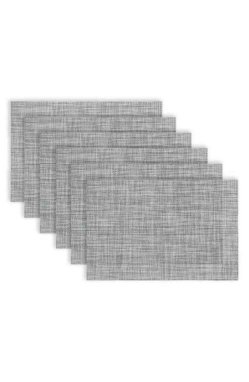Dainty Home Set Of 6 Vinyl Placemats In Linen Design Black