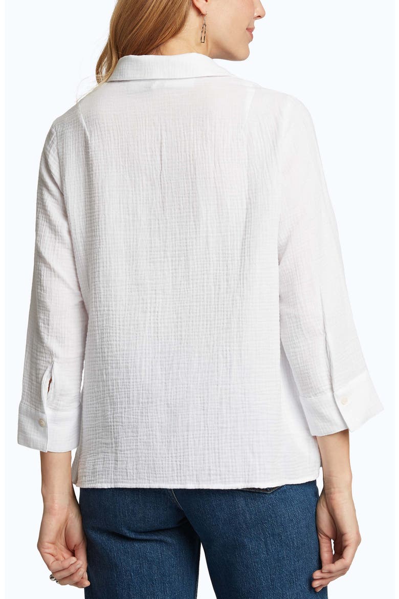 Sophia Cotton Gauze Popover Shirt, Alternate, color, WHITE
