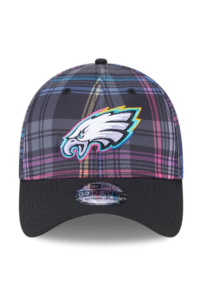 Men's New Era Black Philadelphia Eagles 2024 NFL Crucial Catch Plaid 39THIRTY Flex Hat, Alternate, color, Black